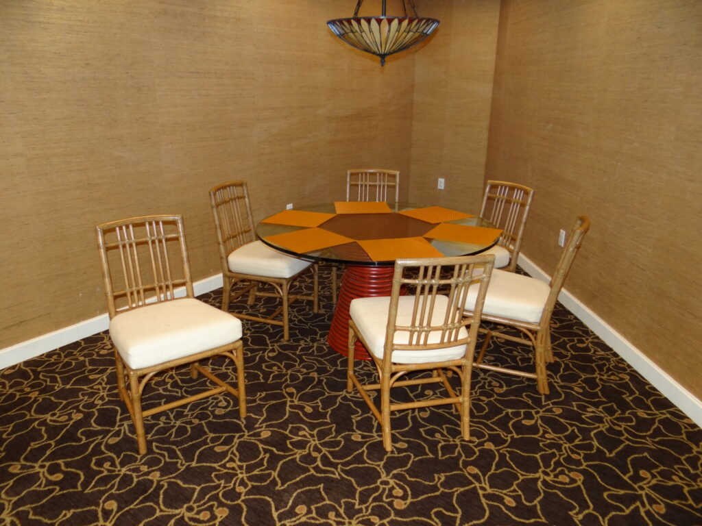 McGuire rattan dining chair restoration by First Class MasterCraft