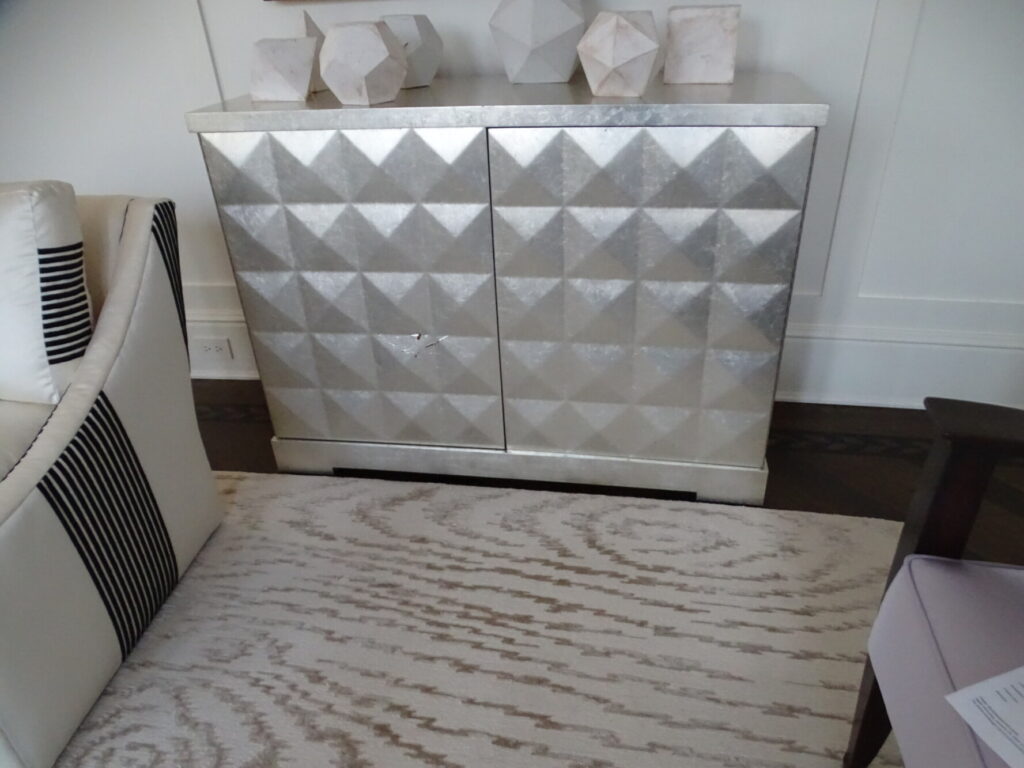 Barbara Barry for Baker Diamond Chest fully restored, showing the renewed finish and detailing.