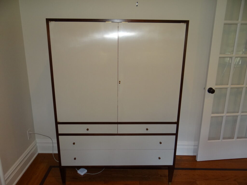 Barbara Barry for Baker Social Study Cabinet fully restored and photographed in the client’s home after refinishing.