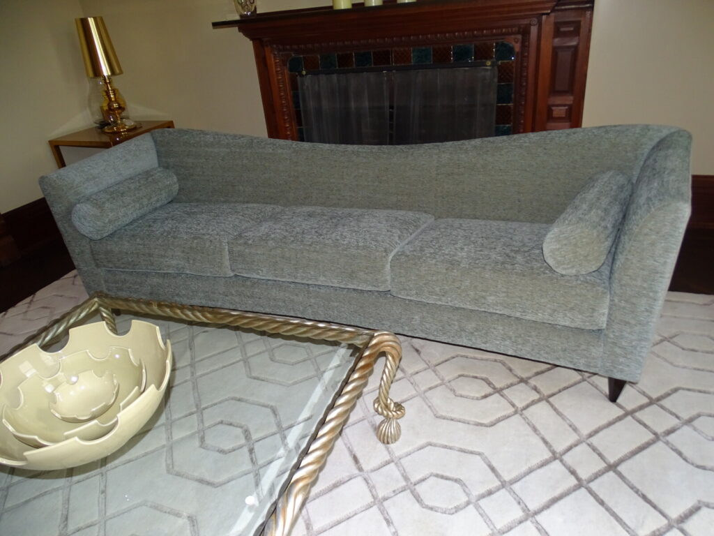 Baker sofa with complete upholstery work after delivery in the client’s home.