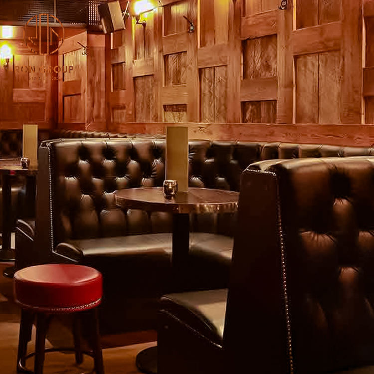 Commercial-grade booth seating in modern café interior