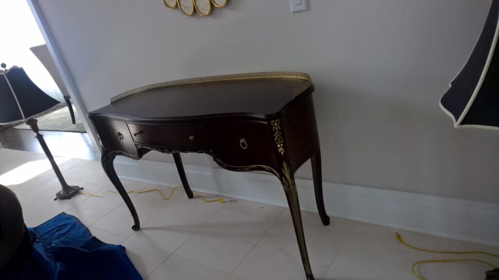 Antique desk fully restored and photographed in the client’s home.