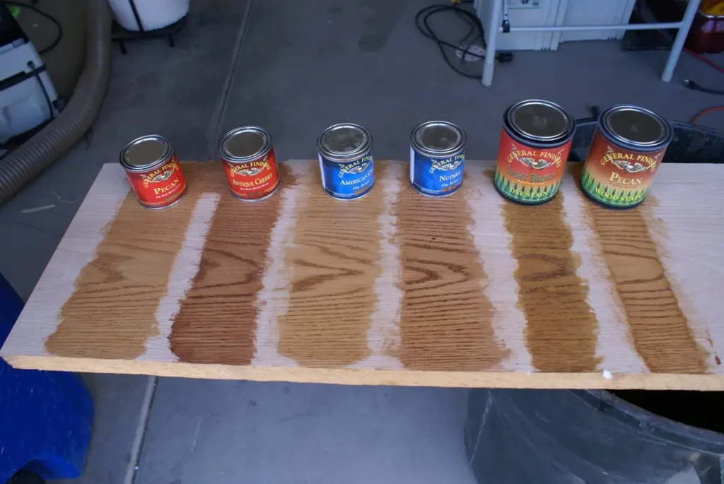 Stain color samples wood refinishing