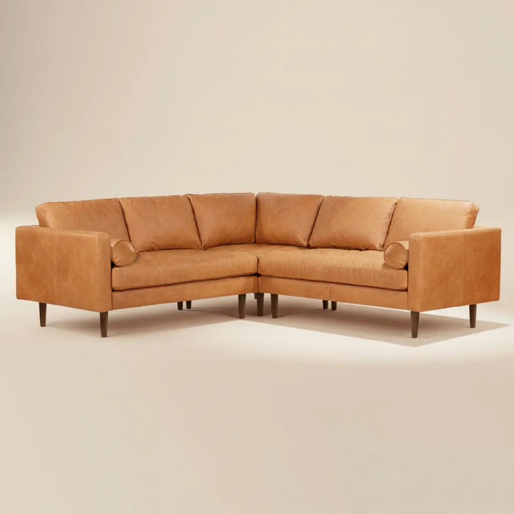 Modular sectional sofa section being reupholstered