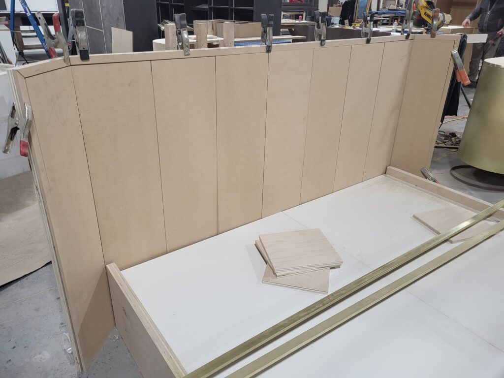 "hardwood headboard frame manufactured in west nyack fabrication facility
