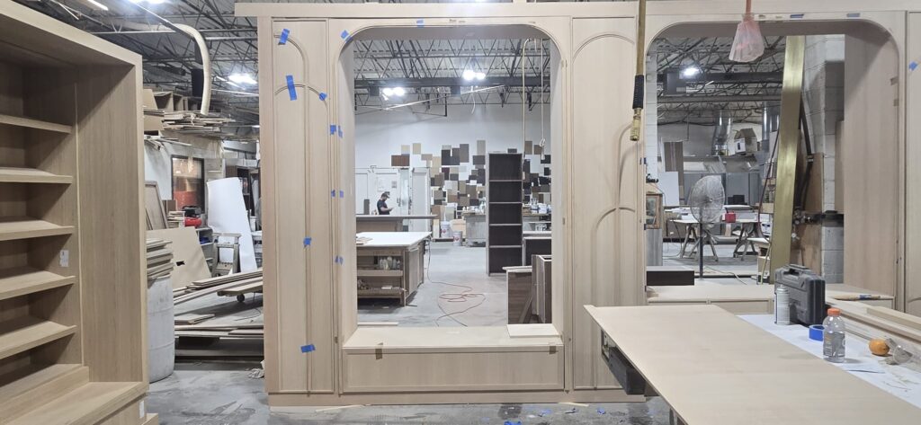 Cnccut headboard panels with geometric detailing