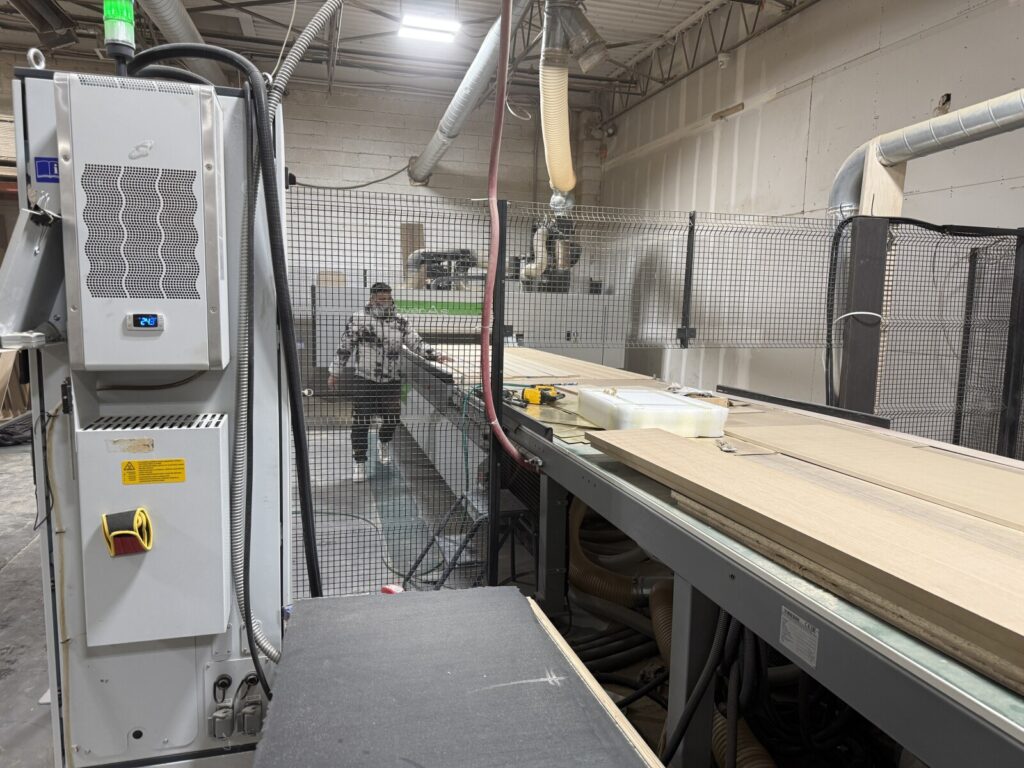 Cnccut curved banquette components produced in west nyack